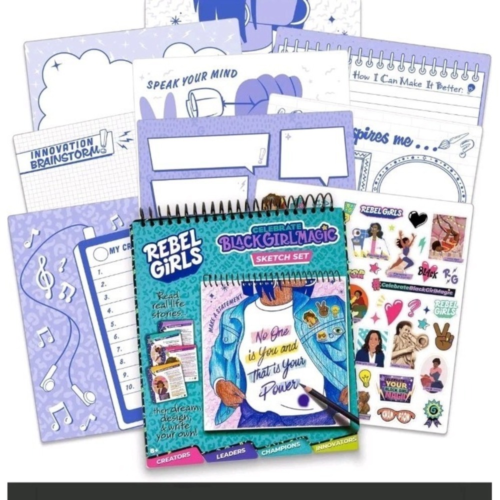 Rebel Girls:Black Girl Magic Sketch Set 100+ Stickers Activity Sheets Bio Sheets